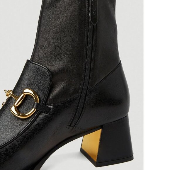 NWB Gucci Horsebit Quentin Stretch Chunk Heel Booties Boots Black 41 719… - Picture 3 of 8